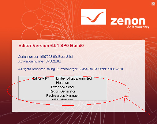 zenon license config